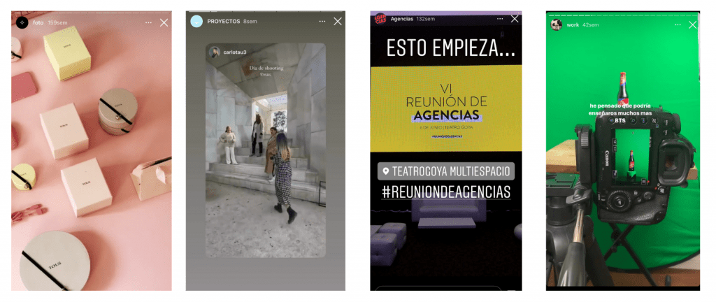 Ejemplo de instagram stories